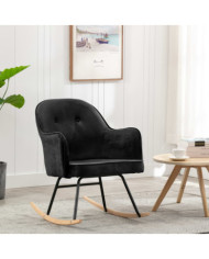 Chaise à bascule Noir Velours | Mobilier & Déco