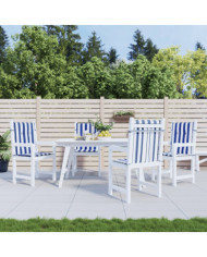 Coussins de chaise à dossier bas lot de 4 rayures bleu et blanc | Mobilier & Déco