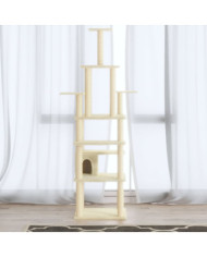 Arbre à chat avec griffoirs en sisal Crème 183 cm | Mobilier & Déco