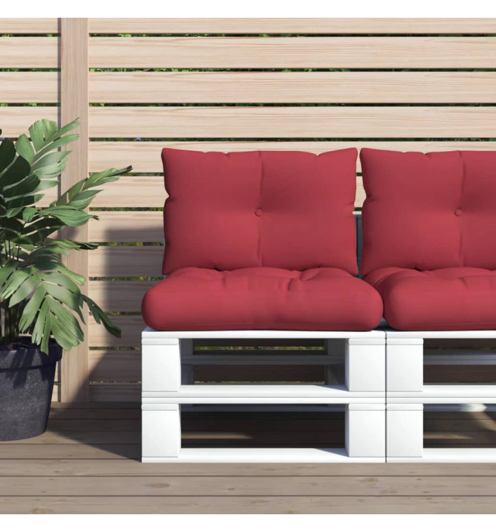 Coussins de palette lot de 2 rouge bordeaux tissu | Mobilier & Déco