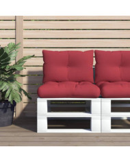 Coussins de palette lot de 2 rouge bordeaux tissu | Mobilier & Déco