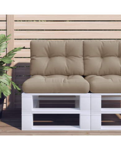 Coussin de palette taupe 60x40x12 cm tissu | Mobilier & Déco