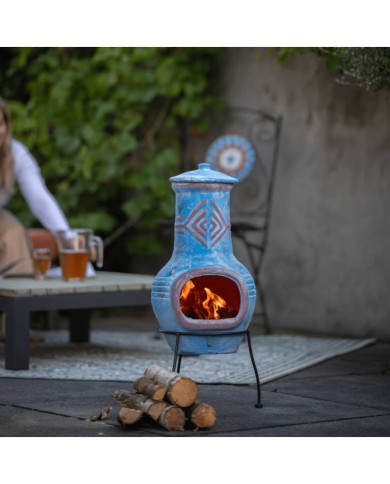 RedFire Cheminée Colima Argile Bleu marine/rouge 86031 | Mobilier & Déco