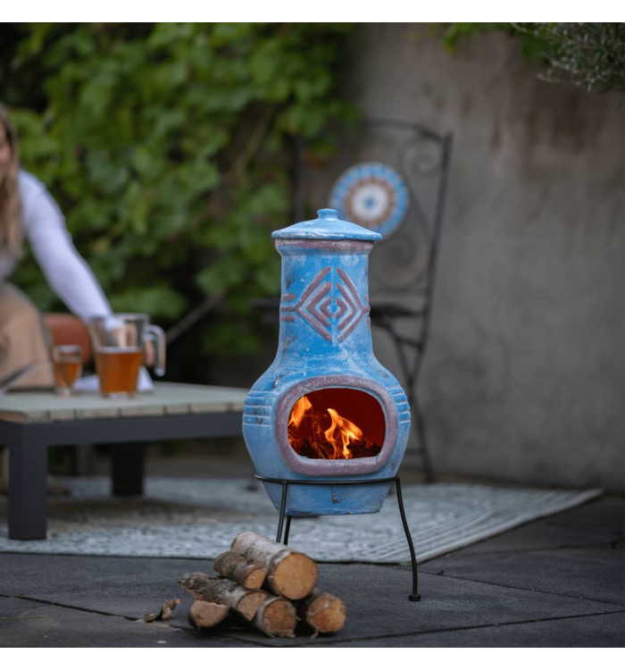 RedFire Cheminée Colima Argile Bleu marine/rouge 86031 | Mobilier & Déco