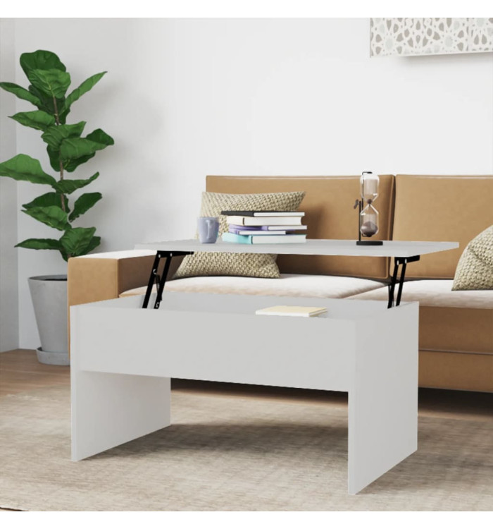 Table basse Blanc 80x50,5x41,5 cm Bois d'ingénierie | Mobilier & Déco