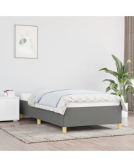 Cadre de lit sans matelas gris foncé 100x200 cm tissu | Mobilier & Déco