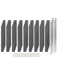 Ensemble de clôture WPC 4 Carré 699x187 cm Gris | Mobilier & Déco
