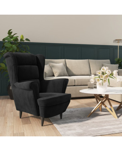 Fauteuil noir velours | Mobilier & Déco