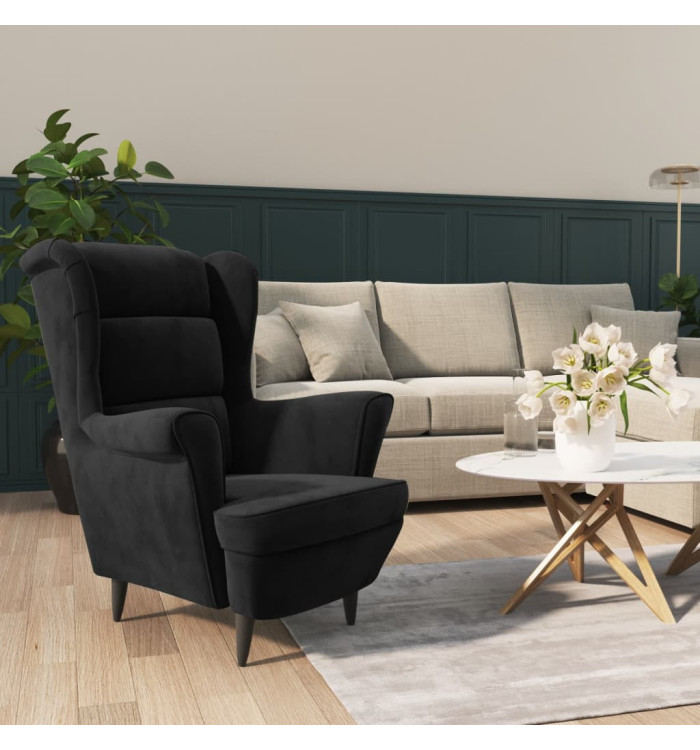 Fauteuil noir velours | Mobilier & Déco