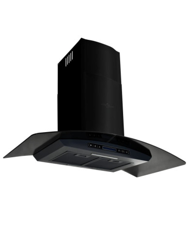 Hotte murale Acier inoxydable 756 m³/h 90 cm Noir | Mobilier & Déco