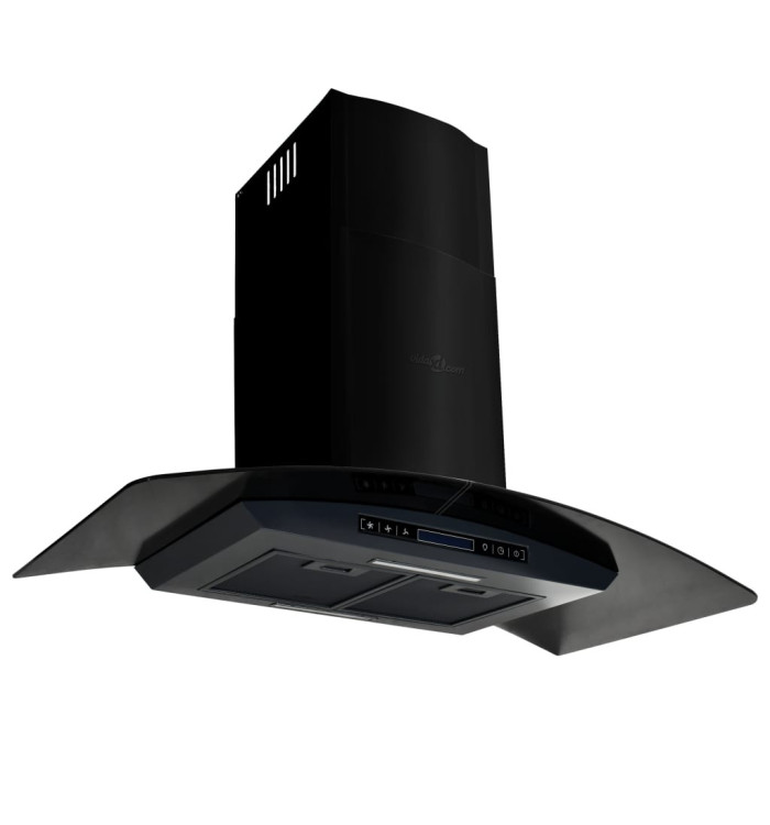 Hotte murale Acier inoxydable 756 m³/h 90 cm Noir | Mobilier & Déco