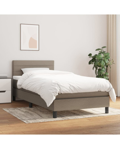 Sommier à lattes de lit avec matelas Taupe 90x200 cm Tissu | Mobilier & Déco