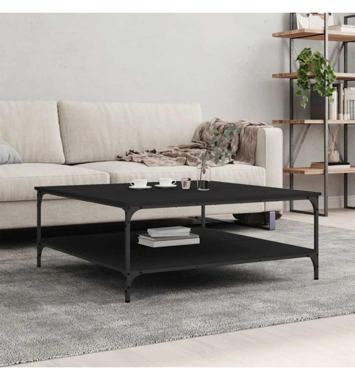 Table basse noir 100x100x40 cm bois d'ingénierie | Mobilier & Déco