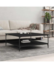 Table basse noir 100x100x40 cm bois d'ingénierie | Mobilier & Déco