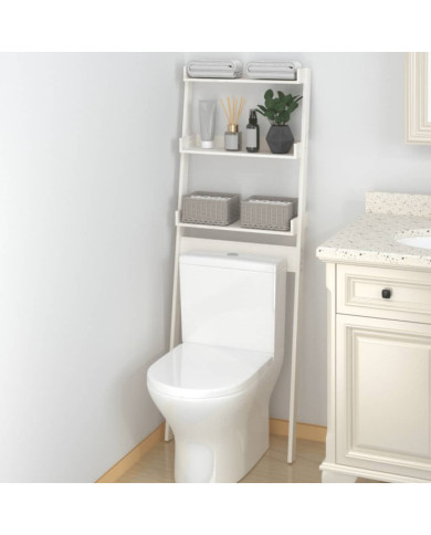 Étagère de toilette Blanc 63,5x32x179 cm Bois de pin massif | Mobilier & Déco