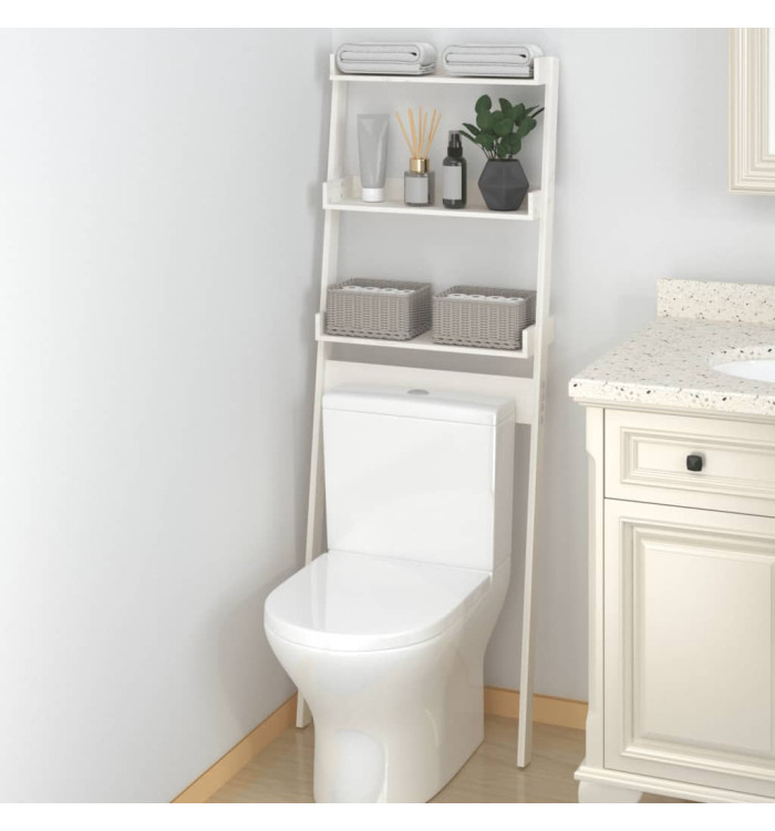 Étagère de toilette Blanc 63,5x32x179 cm Bois de pin massif | Mobilier & Déco