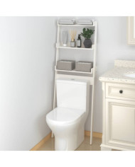 Étagère de toilette Blanc 63,5x32x179 cm Bois de pin massif | Mobilier & Déco