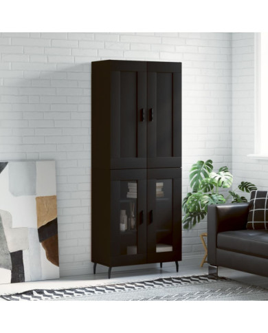 Buffet haut Noir 69,5x34x180 cm Bois d'ingénierie | Mobilier & Déco