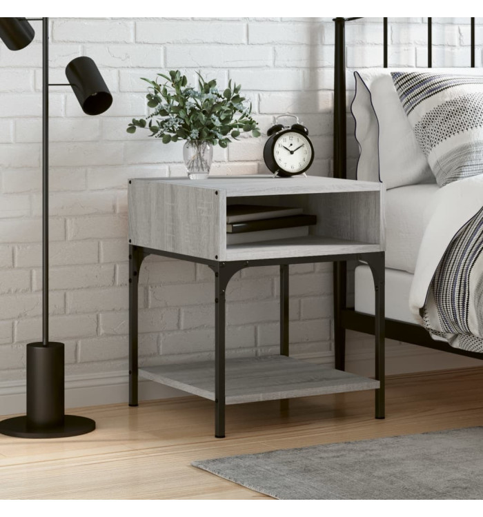 Table de chevet sonoma gris 40x41x50 cm bois d'ingénierie | Mobilier & Déco