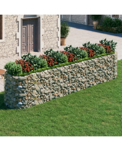 Lit surélevé à gabion Fer galvanisé 500x100x100 cm | Mobilier & Déco