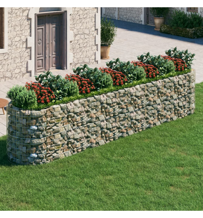 Lit surélevé à gabion Fer galvanisé 500x100x100 cm | Mobilier & Déco