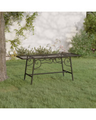 Banc tour d'arbre 110 cm Noir Acier | Mobilier & Déco