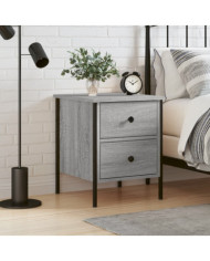 Table de chevet sonoma gris 40x42x50 cm bois d'ingénierie | Mobilier & Déco