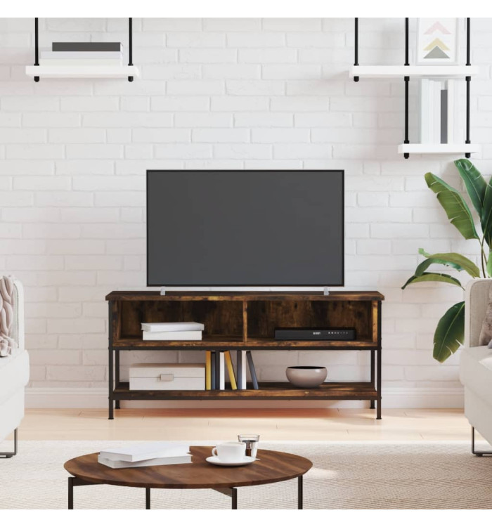 Meuble TV chêne fumé 100x35x45 cm bois d'ingénierie | Mobilier & Déco