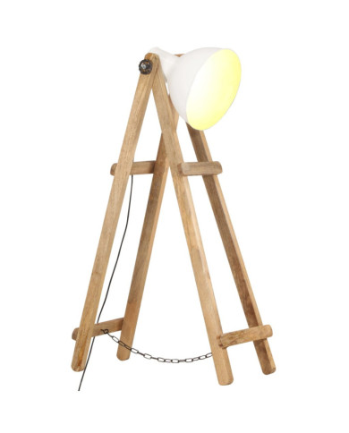 Lampadaire Blanc E27 Bois de manguier massif | Mobilier & Déco