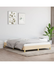 Cadre de lit sans matelas crème 140x190 cm tissu | Mobilier & Déco