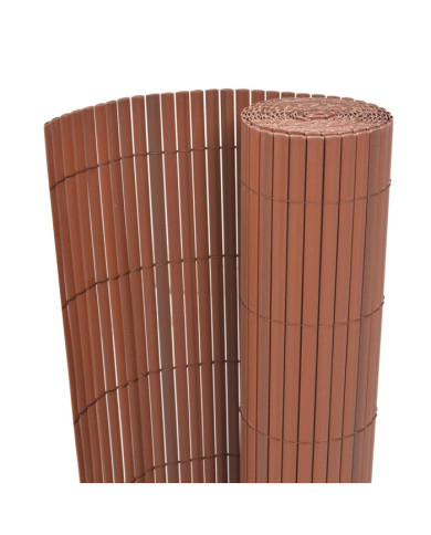 Clôture de jardin Double face PVC 90 x 500 cm Marron | Mobilier & Déco