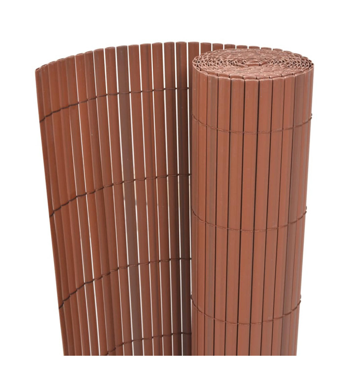 Clôture de jardin Double face PVC 90 x 500 cm Marron | Mobilier & Déco
