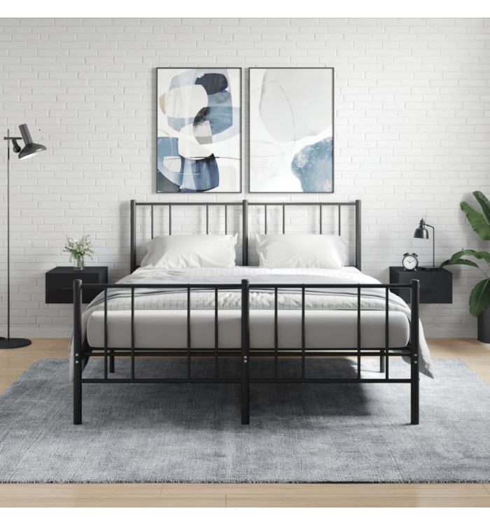 Tables de chevet murales 2 pcs noir 35x35x20 cm | Mobilier & Déco