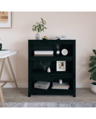Bibliothèque Noir 80x35x97 cm Bois de pin massif | Mobilier & Déco