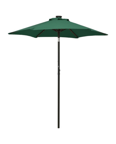 Parasol de jardin avec lumières LED vert 200x211 cm aluminium | Mobilier & Déco