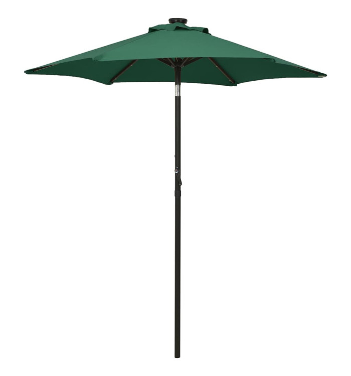 Parasol de jardin avec lumières LED vert 200x211 cm aluminium | Mobilier & Déco