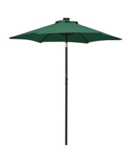 Parasol de jardin avec lumières LED vert 200x211 cm aluminium | Mobilier & Déco
