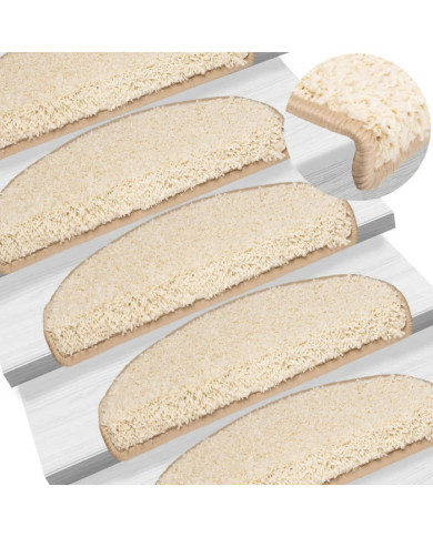 Tapis d'escalier 10 pcs 65x21x4 cm Crème | Mobilier & Déco