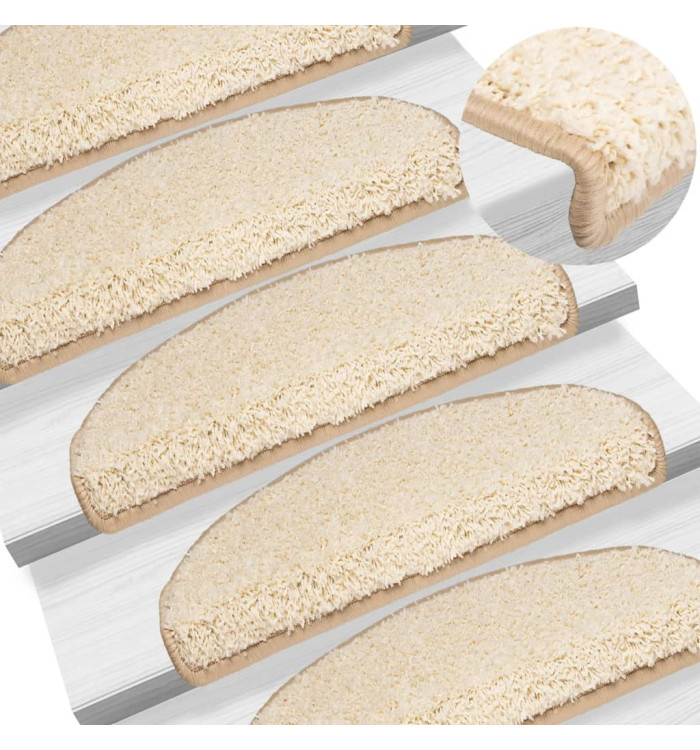 Tapis d'escalier 10 pcs 65x21x4 cm Crème | Mobilier & Déco