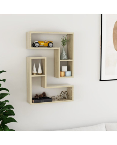 Étagères murales 2pcs chêne sonoma 50x15x50cm bois d'ingénierie | Mobilier & Déco