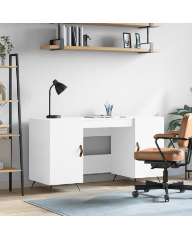Bureau blanc 140x50x75 cm bois d'ingénierie | Mobilier & Déco