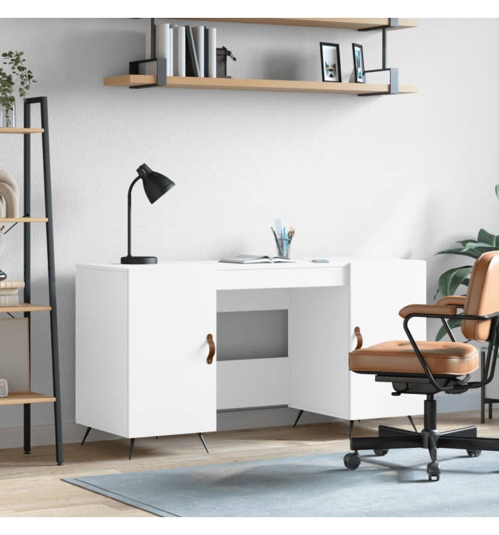 Bureau blanc 140x50x75 cm bois d'ingénierie | Mobilier & Déco