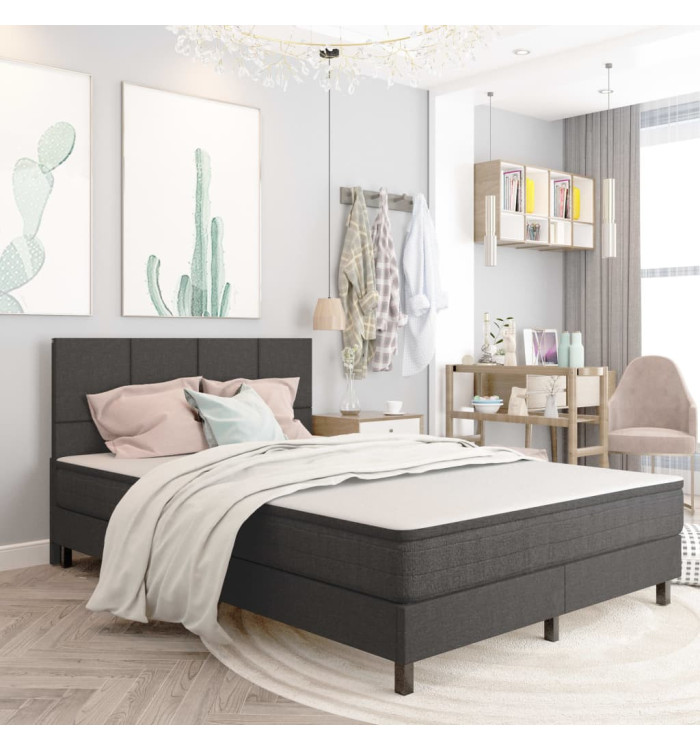 Sommier à lattes de lit Gris foncé Tissu 140x200 cm | Mobilier & Déco