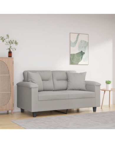 Coussins décoratifs lot de 2 Gris clair Tissu microfibre | Mobilier & Déco