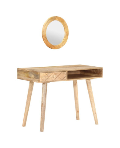 Coiffeuse 100x50x76 cm Bois de manguier solide | Mobilier & Déco