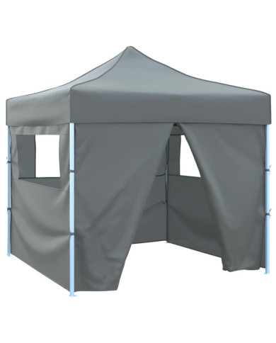 Tente de réception escamotable avec 4 parois 3x3 m Anthracite | Mobilier & Déco