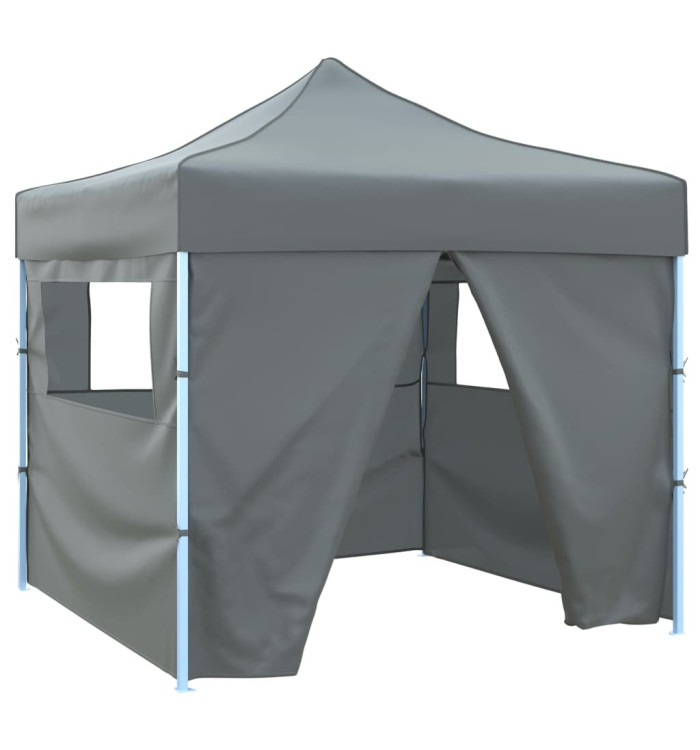 Tente de réception escamotable avec 4 parois 3x3 m Anthracite | Mobilier & Déco
