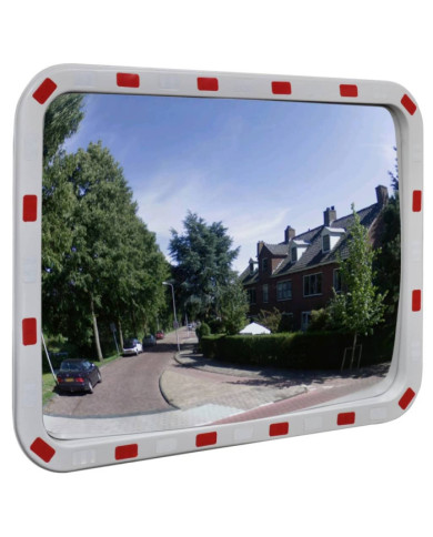 Miroir de trafic convexe rectangulaire 60x80cm et réflecteurs | Mobilier & Déco
