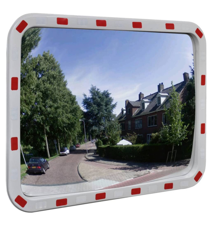 Miroir de trafic convexe rectangulaire 60x80cm et réflecteurs | Mobilier & Déco
