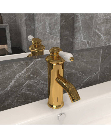 Robinet de lavabo de salle de bain Doré 130x180 mm | Mobilier & Déco